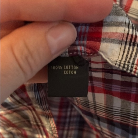 Berkam 100% Cotton Blue and Red Dress Shirt with Classic Plaid Design - Picture 5 of 10